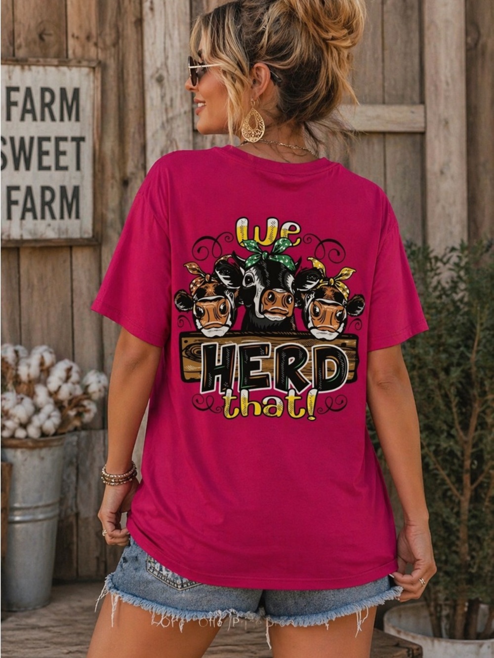 👚🤠 Southern Y’all Alabama Girl “Herd That” Graphic Tee – Size L 🤠👚